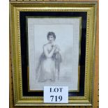 A 19th century framed and glazed engraving after Henry Singleton, titled 'Love' 29cm x 19.