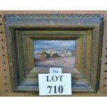 A gilt framed oil on panel,