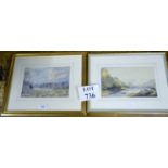 Two decorative framed and glazed watercolour landscapes est: £50-£70