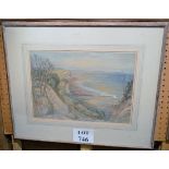 William Sidney Causer RI (1876-1958): a framed and glazed Sussex coastal scene signed,