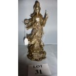 A Chinese silvered metal figurine est: £