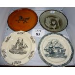 Four assorted plates and a bowl est: £25