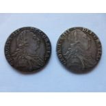 Coins - two 1787 George III Shillings