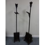 Two Chinese floor standing candle holder