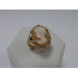 9ct gold Cameo set ring, size M