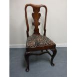 A George II ash and oak splat back chair