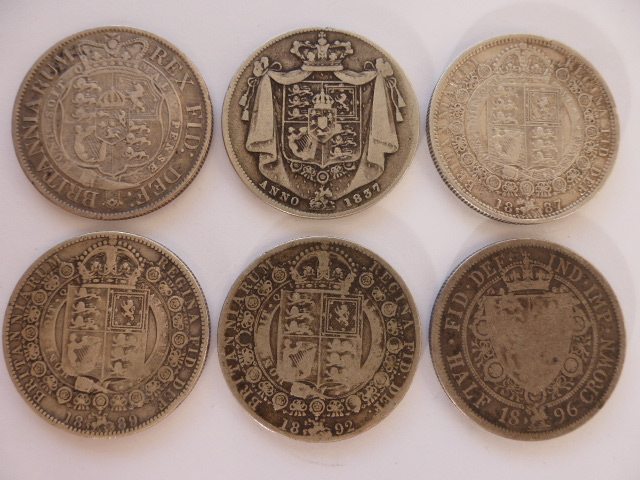 Coins - Six silver Half Crowns - George - Image 2 of 2