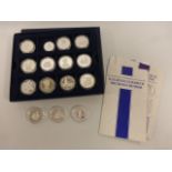 Coins - fifteen silver proof coins, (12