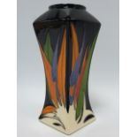 Moorcroft orange & black Deco style vase