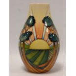 Moorcroft vase Sunrise pattern, 23.5cm h