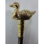 Walking cane with brass Duck knop