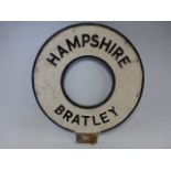 Vintage Hampshire Bratley road sign