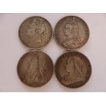 Coins - Four Crowns - 1821, 1887, 1899 a