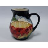 Moorcroft jug, red flower & cloud decora