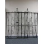 Pair of large decorative wrought iron ga