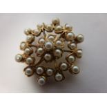 A 9ct gold (tested) Pearl set brooch, 2.