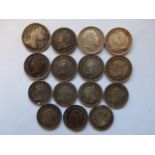 Coins - seven silver, three half penny c