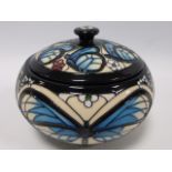 Moorcroft circular pot with lid, Butterf