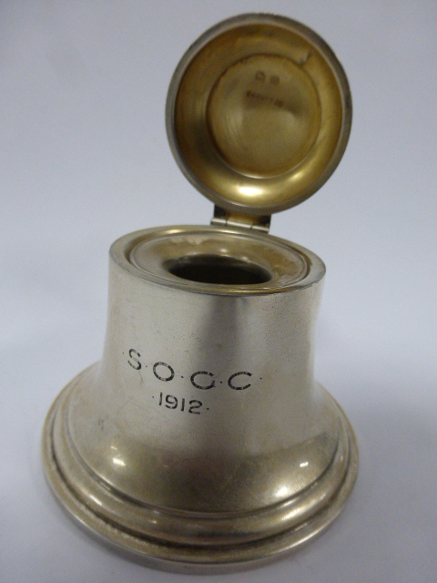 Silver novelty inkwell in the form of a - Image 2 of 3