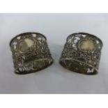 Pair of Russian silver napkin rings with