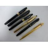 Five vintage fountain pens - two Sheaffe