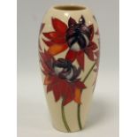 Moorcroft vase Ruby red pattern, by Emma