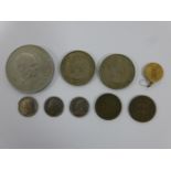 A small collection of assorted coins to