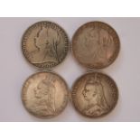 Coins - Four Crowns - 1888, 1891, 1896 a