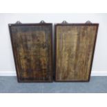 A pair of Chinese carved hardwood wall h