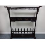 Chinese cloak and boot rack with carved