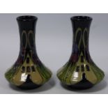 Pair Moorcroft small vases 'The Hamlet'