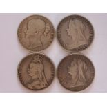 Coins - Four Crowns - 1845, 1893, 1889 a