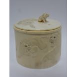 A 19th Century Ivory lidded pot carved w