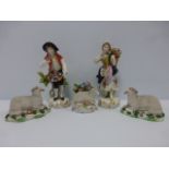 Two porcelain figures in 18thC costume,