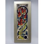 Moorcroft framed plaque, Red Bell flower