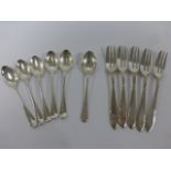 A set of five silver teaspoons, hallmark