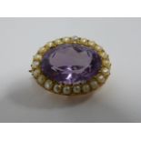 Victorian 15ct gold Amethyst and seed pe