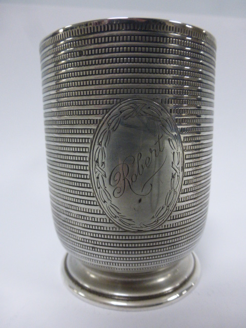 Victorian silver tankard with engine tur - Image 2 of 4