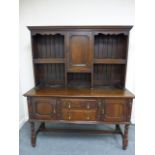 An Oak Welsh dresser with moulded cornic