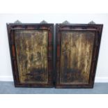 A pair of Chinese carved hardwood wall h