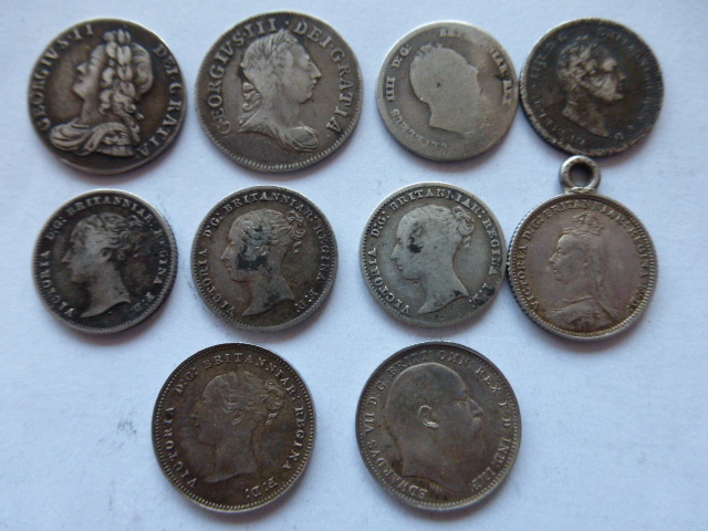 Coins - ten silver Maundy and Britannia