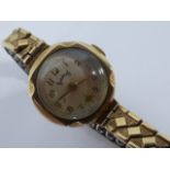 Ladies 9ct gold 'Services' wristwatch, o