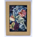 Moorcroft framed plaque, fruit, berry &