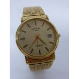 Gents Rotary gold plated quartz wristwat