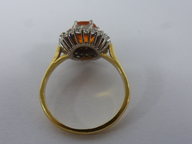 An 18ct gold Fire Opal and Diamond ring, - Image 2 of 2