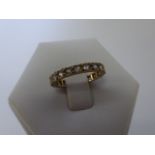 9ct gold white stone full eternity ring,