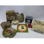 Collection of seven vintage Huntley & Palmers biscuit tins,