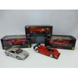 Die-cast; "Hot wheels"1/18 Three Boxed & Two unboxed model Cars,