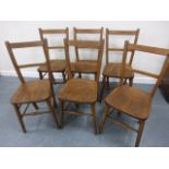 A set of six oak chairs