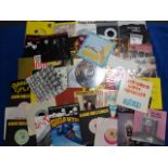 Vinyl; A Record Box of Fifty  "Punk / New Wave" Singles, mostly in P/s,